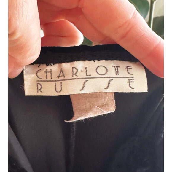 VTG 90s Charlotte Russe Mini Velvet Babydoll Dress Large Whimsygoth Grunge Y2K - Picture 8 of 9